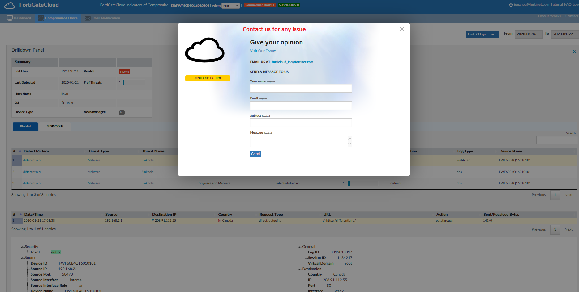FortiGate Cloud Indicators of Compromise